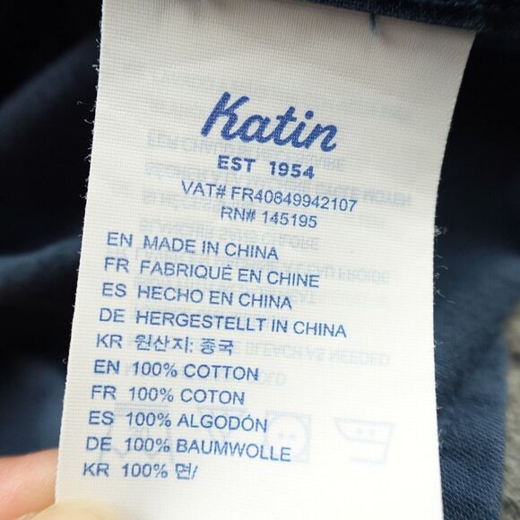 Katin Shirt Mens Extra Large Blue Geometric Diamonds Button Up Short Sleeve- - Picture 7 of 13